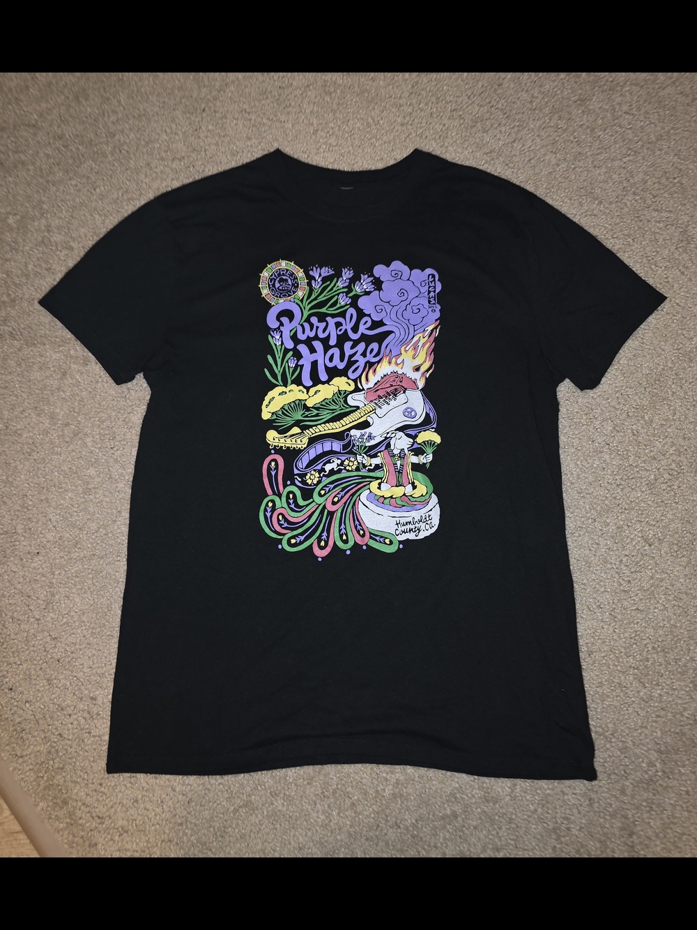 Lucas Purple Haze Graphic Print Artist T-Shirt Unisex Adults M Cotton Humboldt